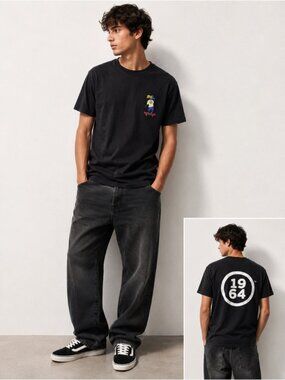 M&O Gold 1964 Graphic Skateboard T-Shirt Black Size M